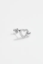 Heart Shaped CZ Stud Earrings for Women