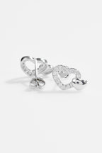 Heart Shaped CZ Stud Earrings for Women