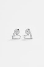 Heart Shaped CZ Stud Earrings for Women