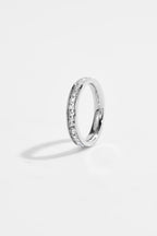 Silver-Plated CZ Princess-Cut Eternity Ring for Women