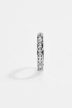 Silver-Plated CZ Princess-Cut Eternity Ring for Women