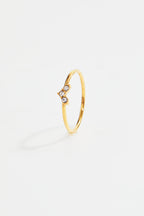 Gold-Plated Triple-Stone Ring for Women