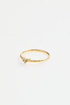 Gold-Plated Triple-Stone Ring for Women
