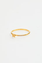 Gold-Plated Butterfly CZ Ring for Women