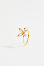 Gold-Plated CZ Butterfly Ring for Women