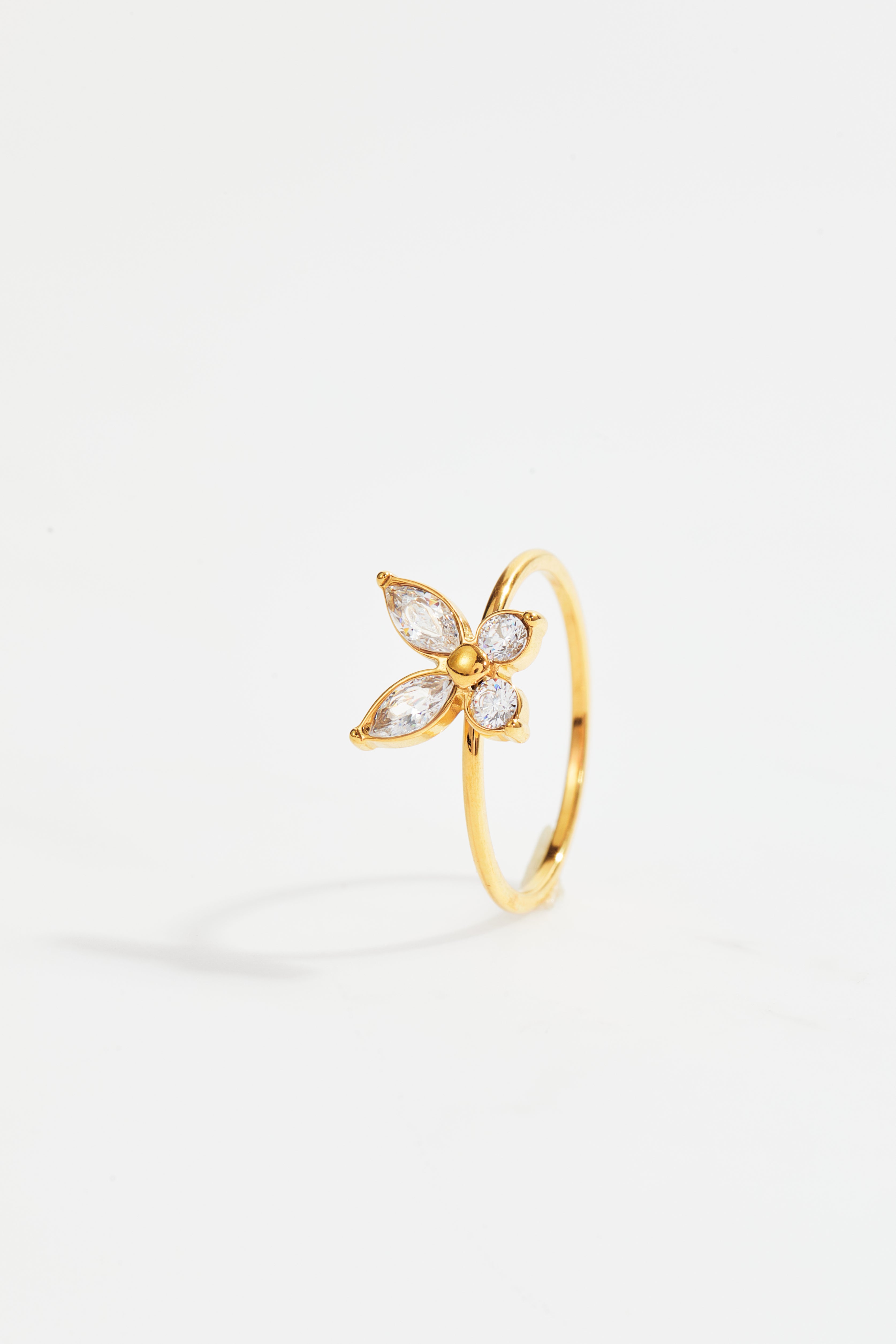 Gold-Plated CZ Butterfly Ring for Women