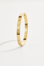 Gold-Plated North Star Crystal Bangle for Women