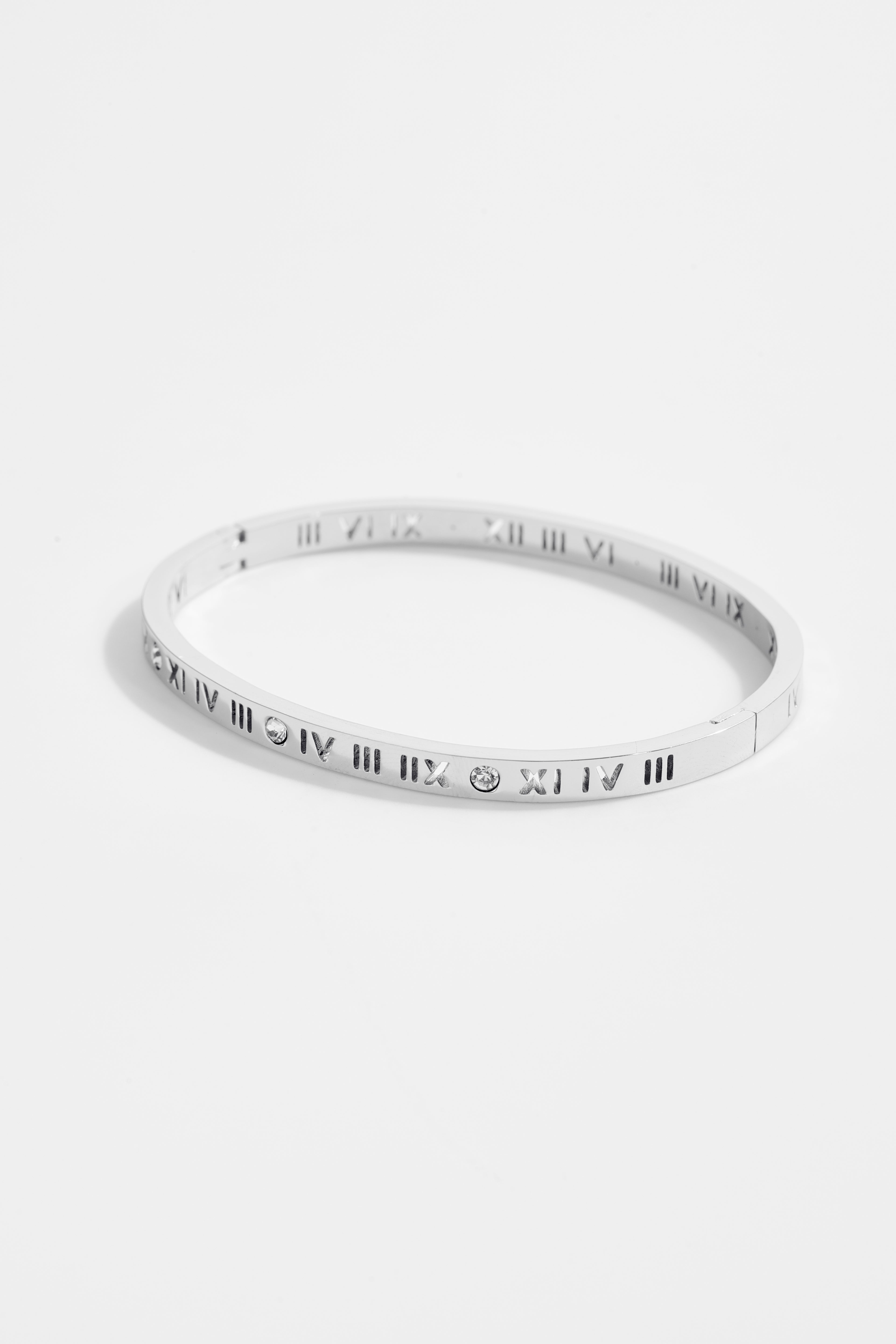 Silver-Plated Roman CZ Bracelet for Women