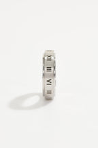Silver ring for men with roman numerals