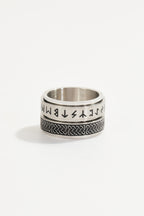 Viking rune engraved rotating ring for Men