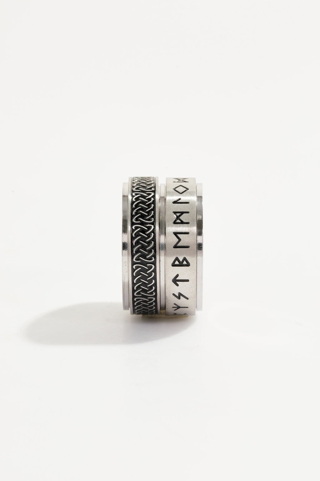 Viking rune engraved rotating ring for Men