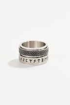 Viking rune engraved rotating ring for Men